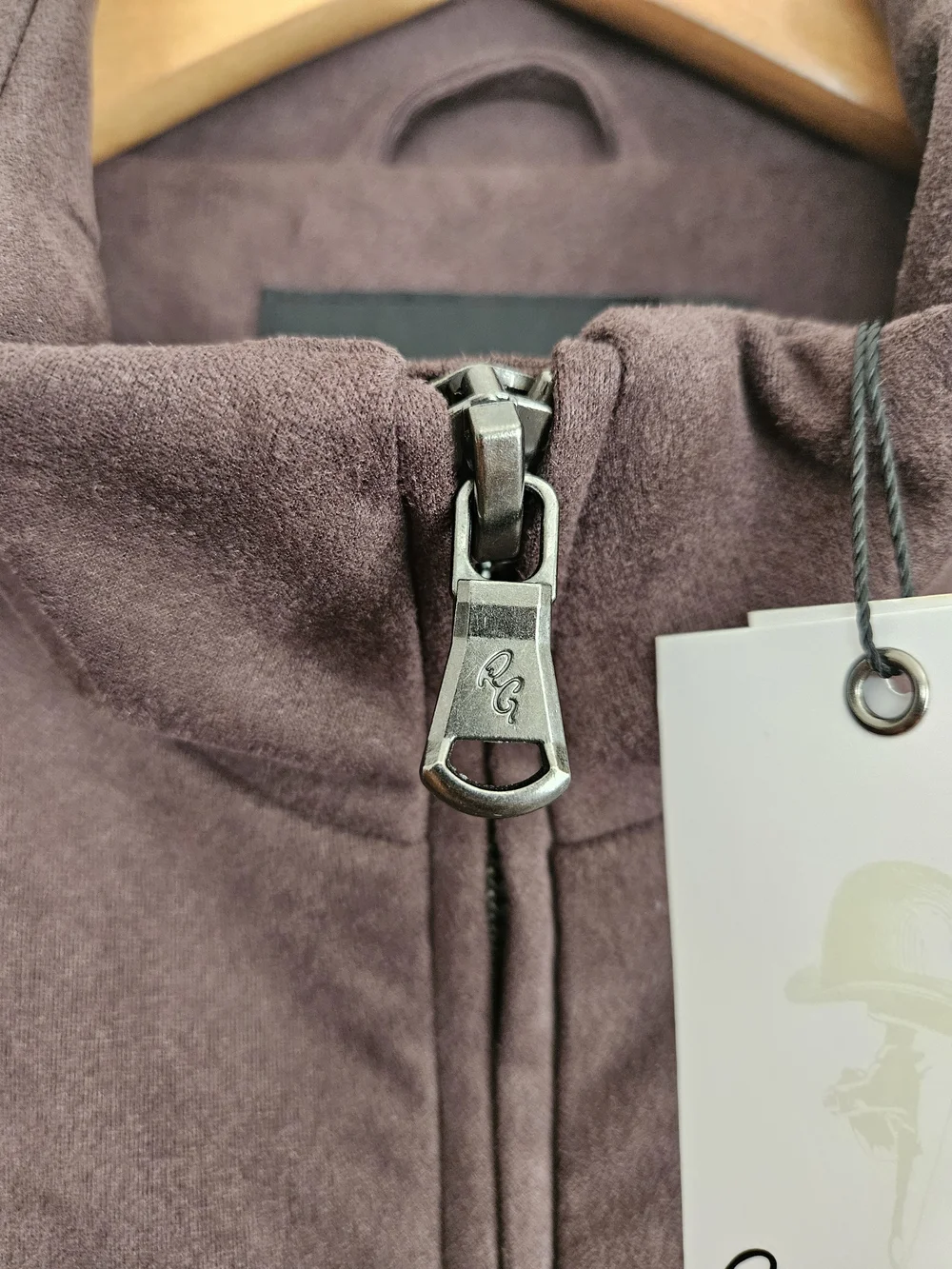 New Robert Graham Jacket Men's Faux Suede Zipper Stand-Up Collar -‎ Flaw